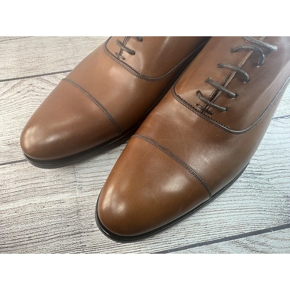 To Boot New York Men's Brandon II Leather Brown Cap Toe Oxford Shoes Size 10.5